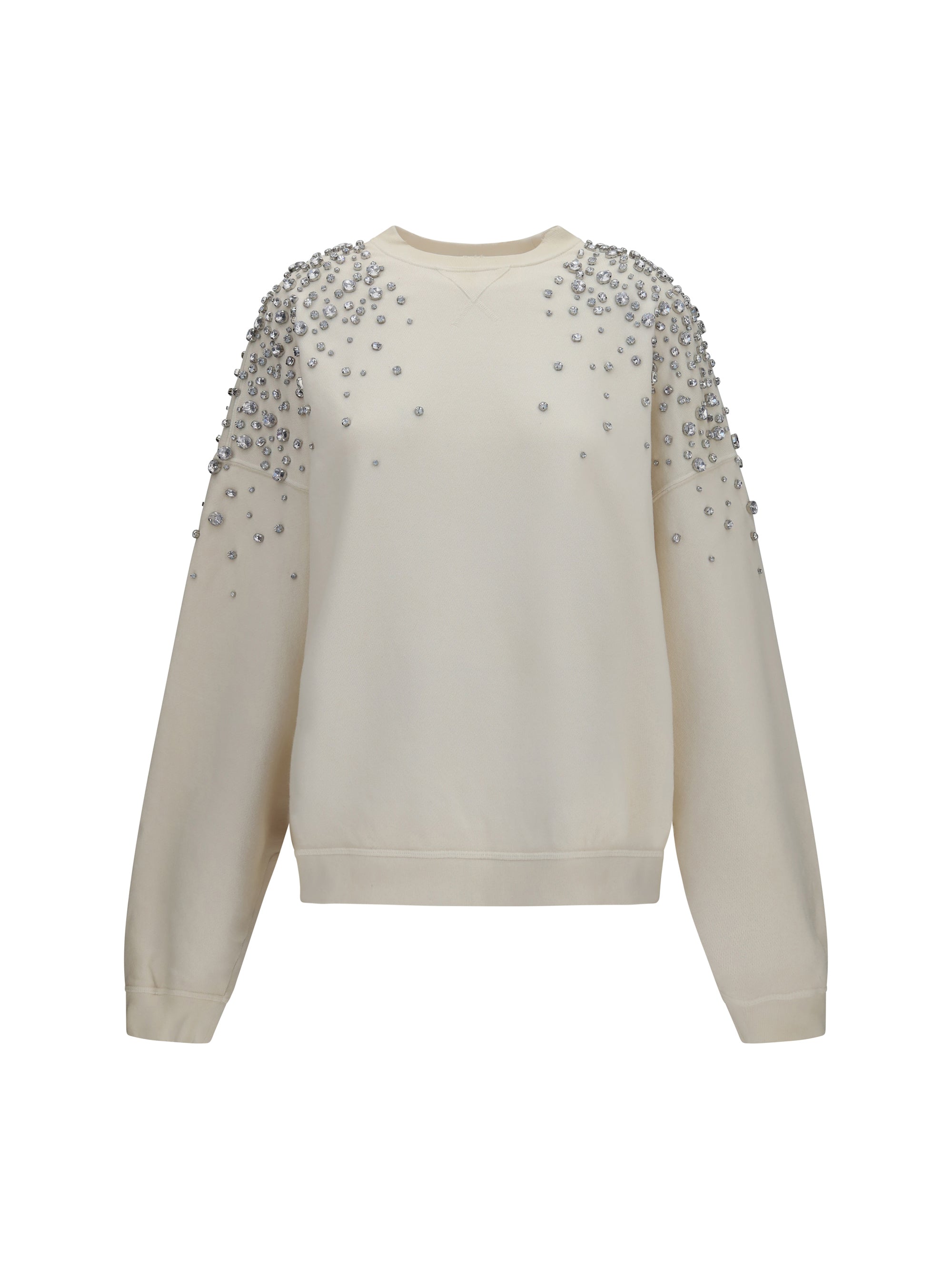 Crystal-Embellished Sweatshirt — White