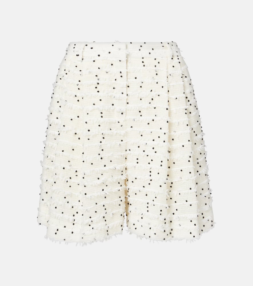 High-rise wool-blend tweed shorts