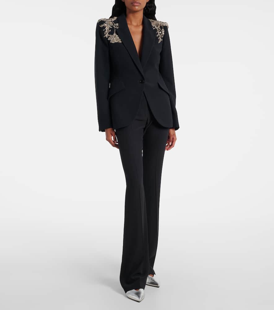 McQueen Embellished crepe blazer