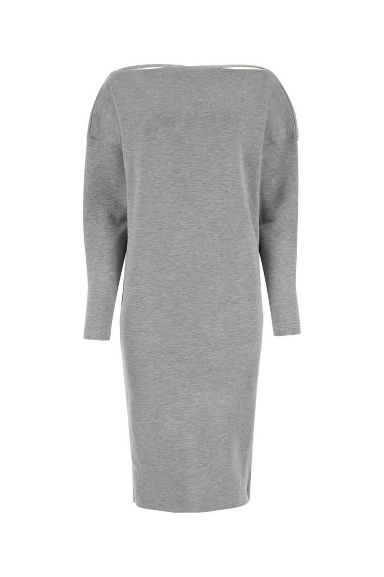 Grey Stretch Wool Blend Dress