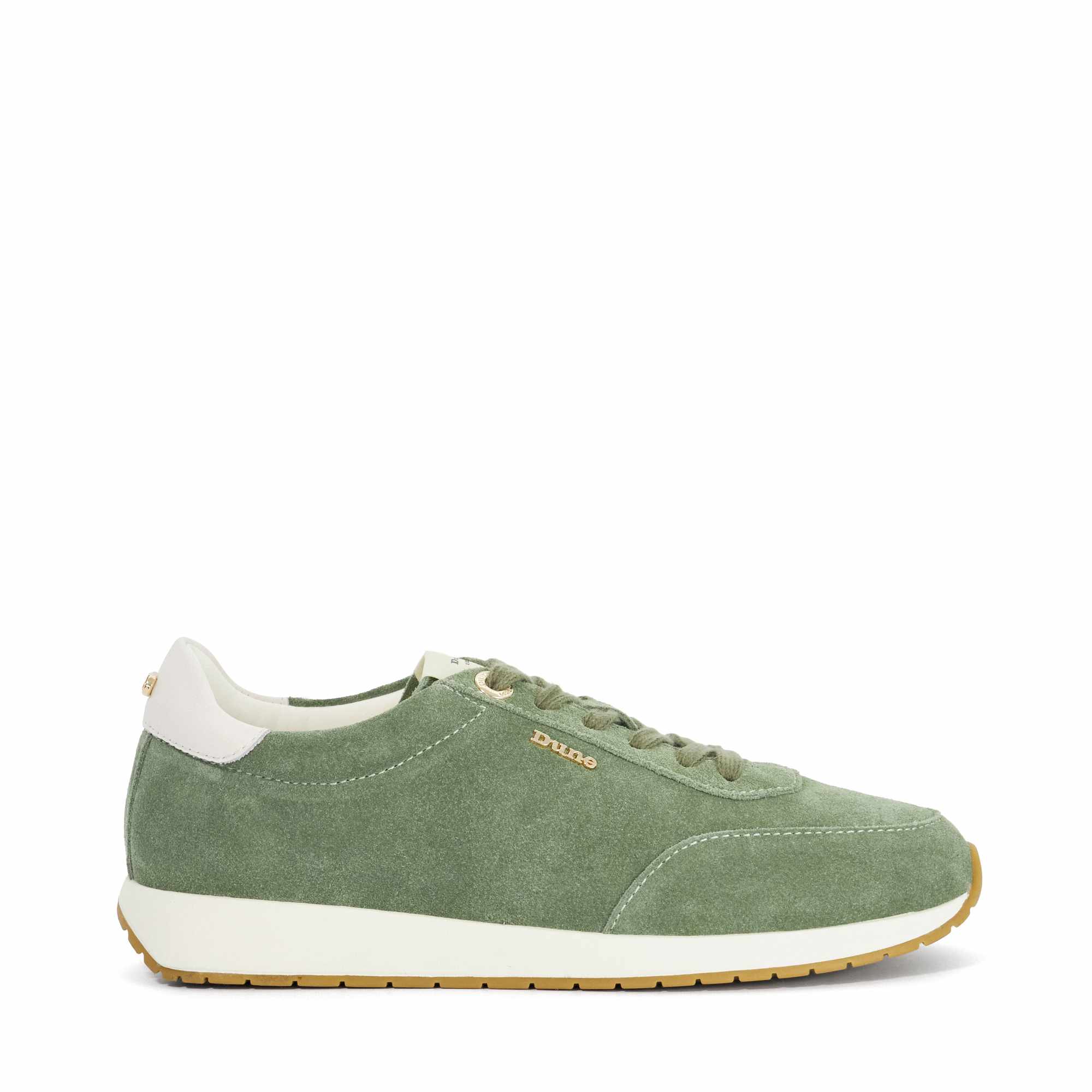 Dune London Womens Ladies Ettah - Suede Lace-Up Runner Trainers - Green