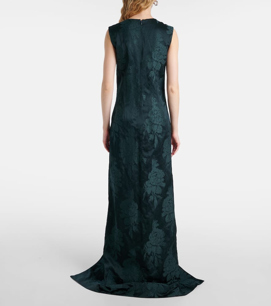 Floral jacquard gown
