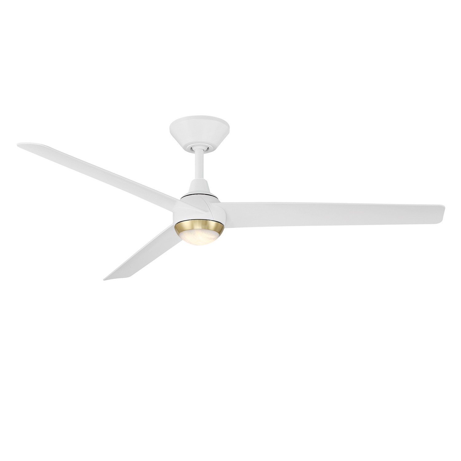 Soft Brass Matte White 52" Ceiling Fan from the Pisces Collection