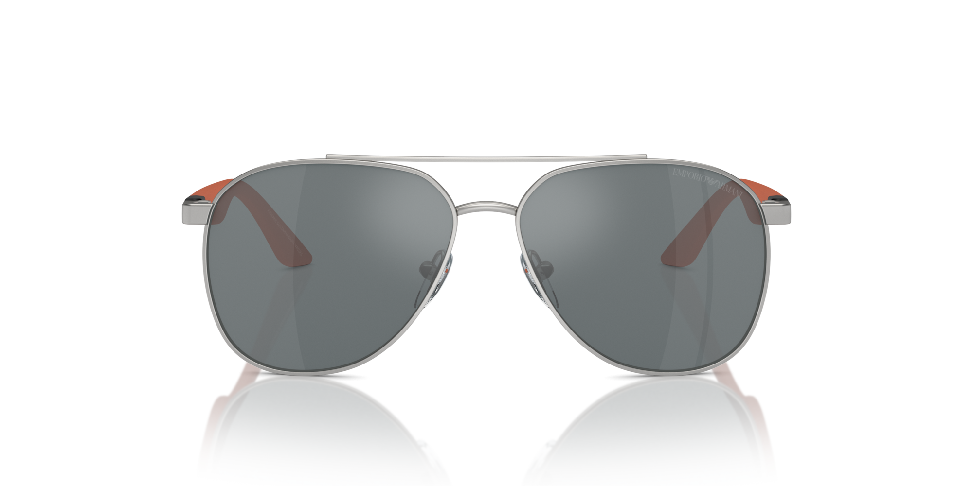 Emporio Armani Kid Emporio Armani EK2001 30456G Sunglasses Metal Silver Grey Pilot Mirrored Mirror