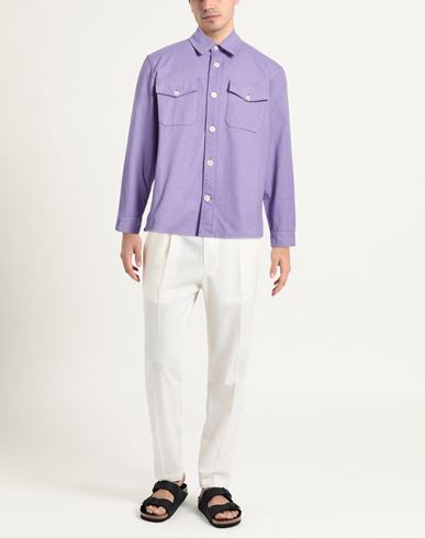 Man Shirt Lilac Size L Recycled cotton, Cotton