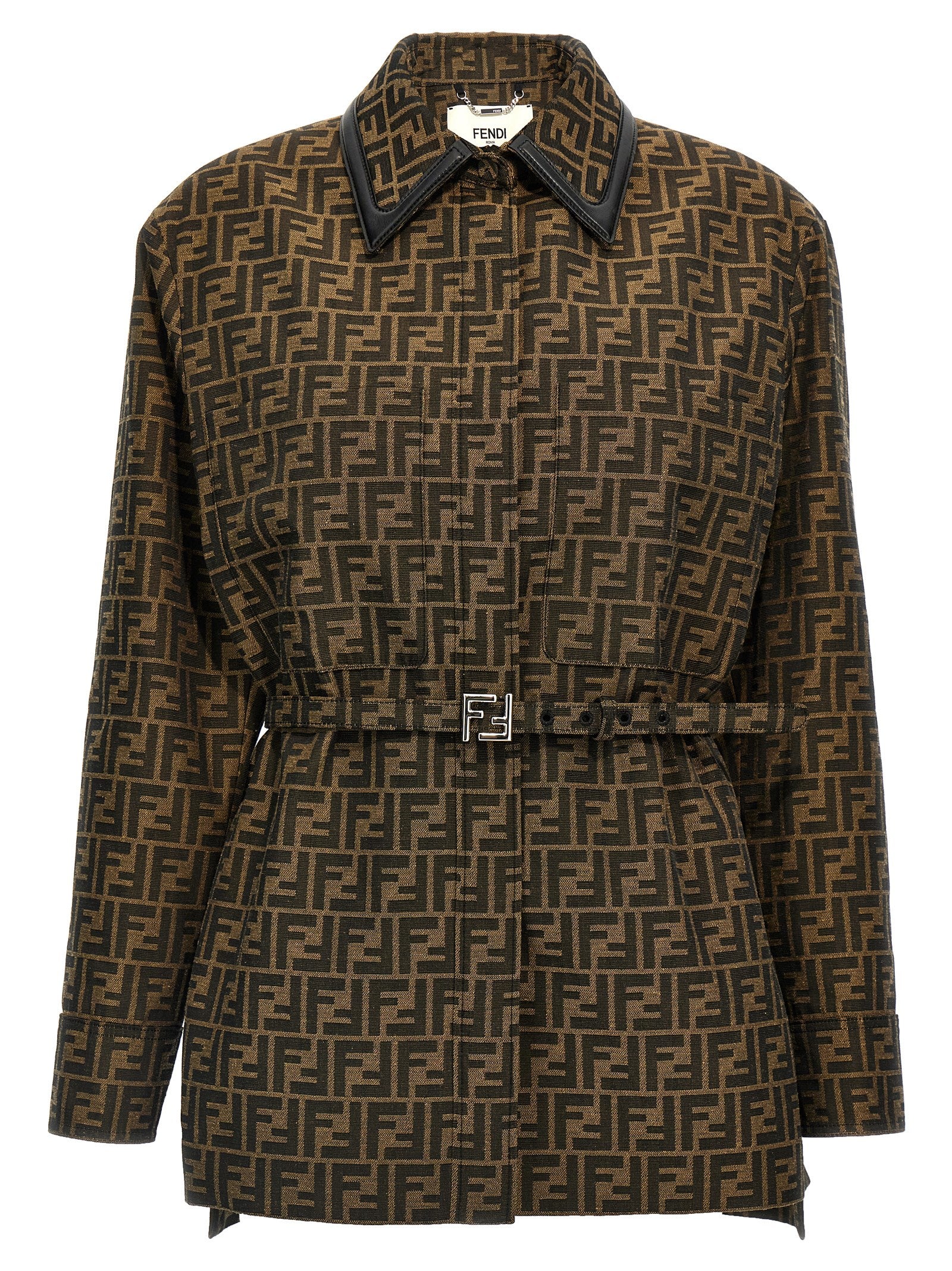 FF Logo-Jacquard Jacket — Brown