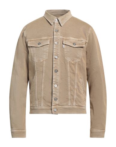 Man Denim outerwear Sand Size L Cotton, Elastane