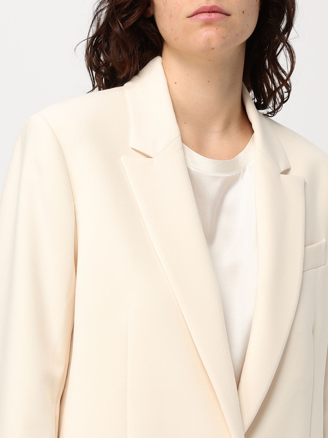 Buttoned twill blazer - Neutrals
