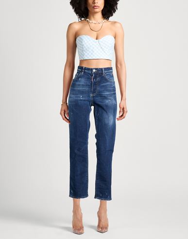 Woman Jeans Blue Size 4 Cotton, Elastane