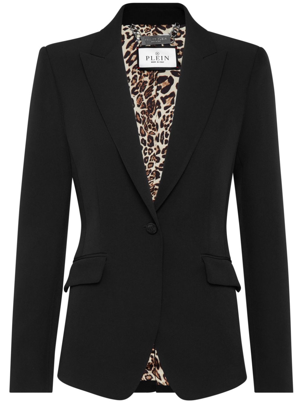 Peak-lapel single-breasted blazer - Black