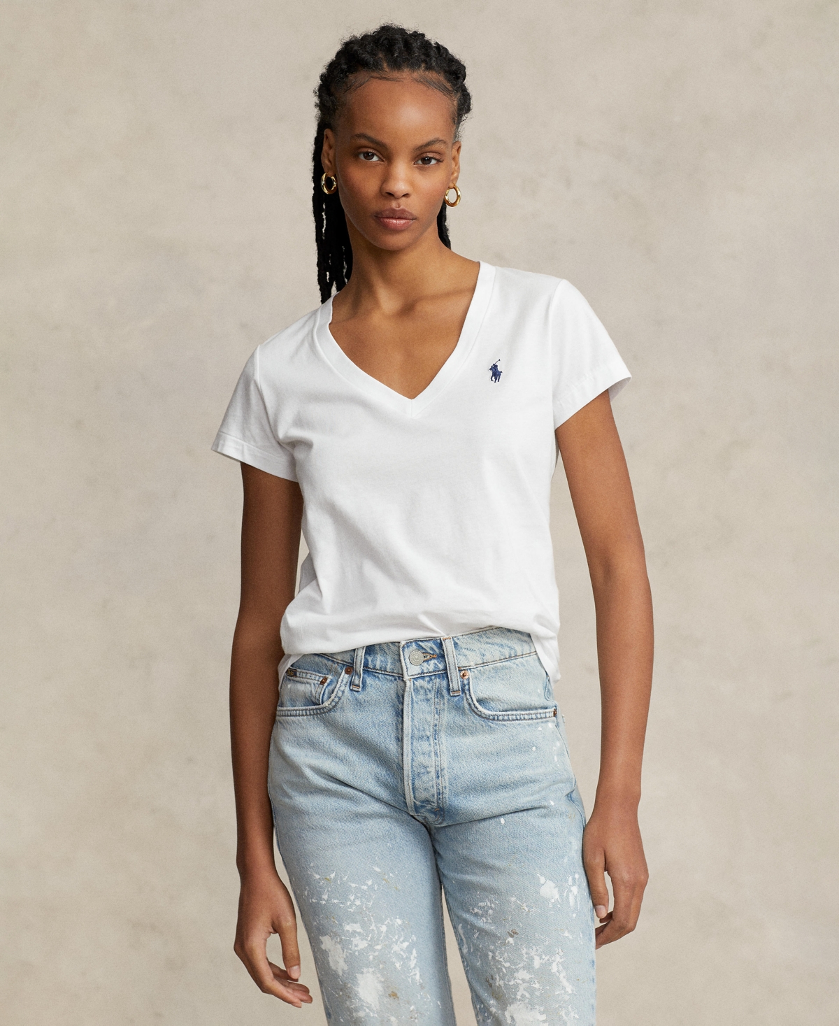 Women's V-Neck Short-Sleeve T-Shirt - White