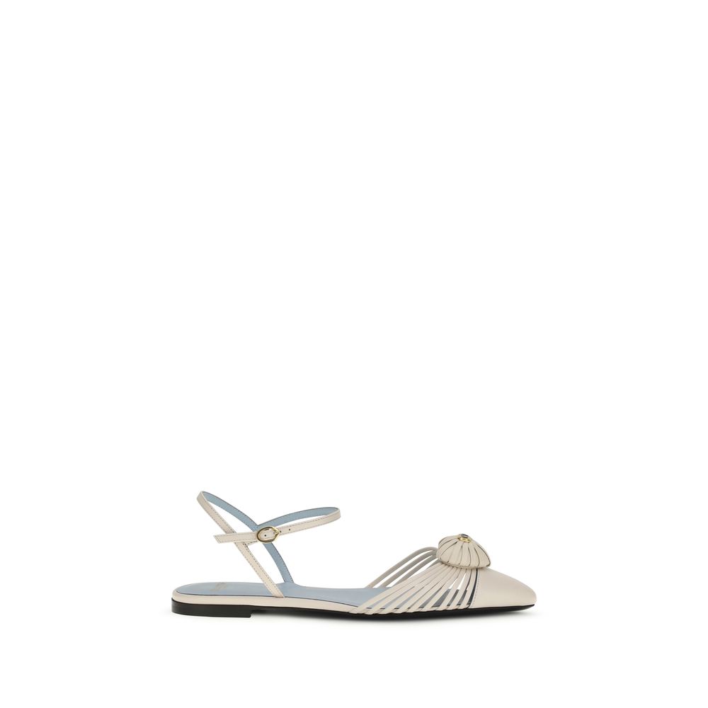 Valentino Garavani Beige Goatskin Flat Women's Sanda