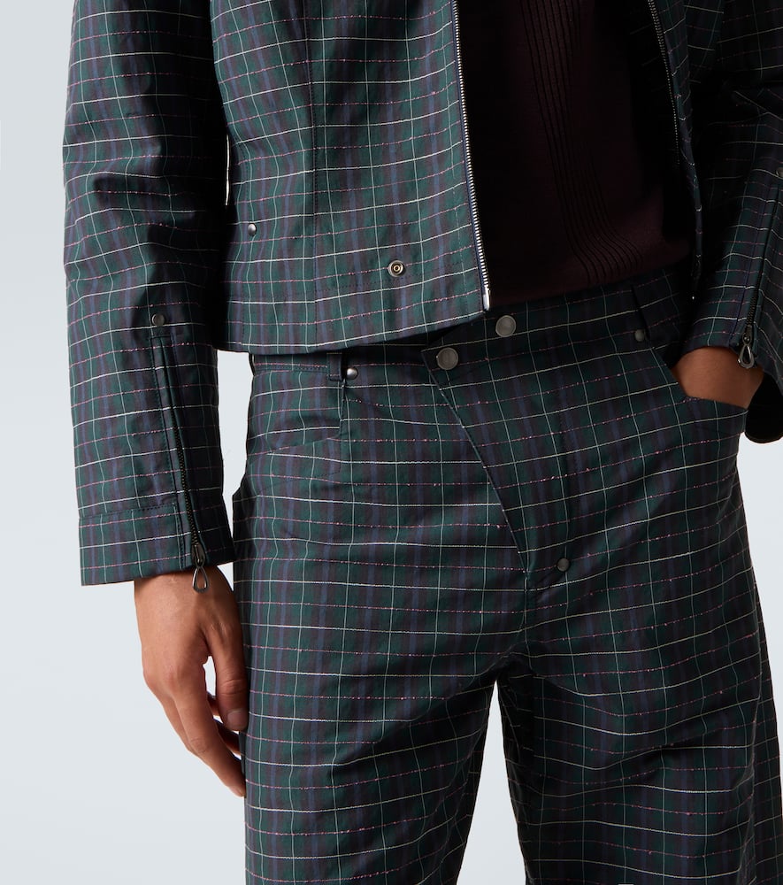 Kraner checked cotton-blend wide-leg pants