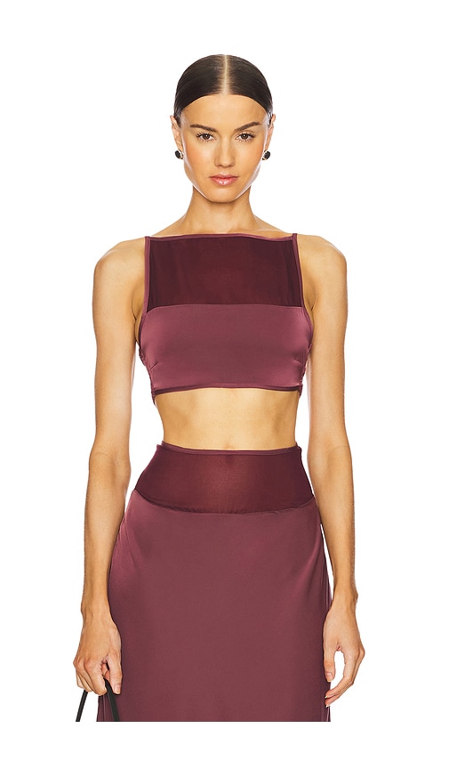 WeWoreWhat Square Neck Cami in Burgundy.  XS. Also in