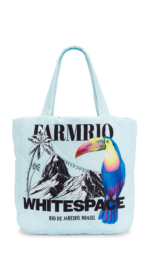 Whitespace x FARM Rio Puffer Tote Bag in Baby Blue