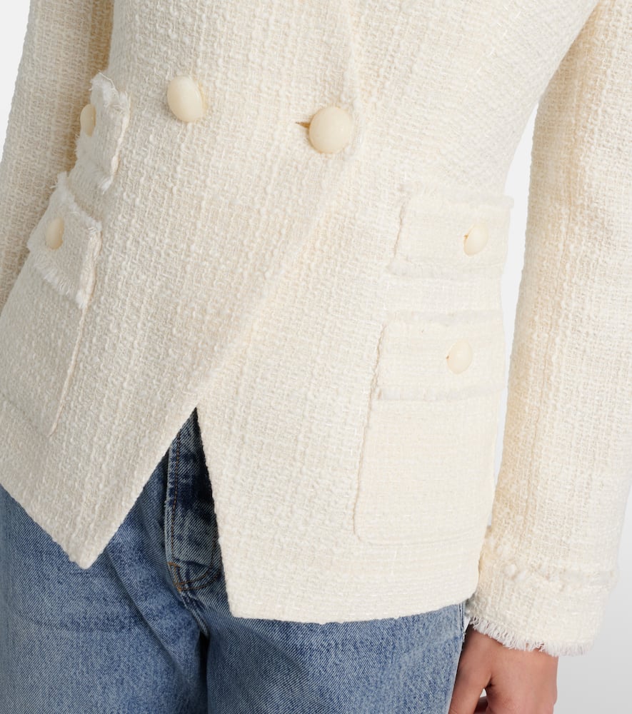 Double-breasted tweed blazer