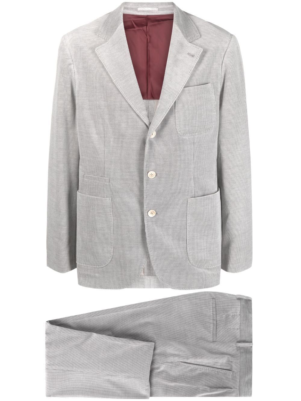 Single-breasted corduroy suit - Grey