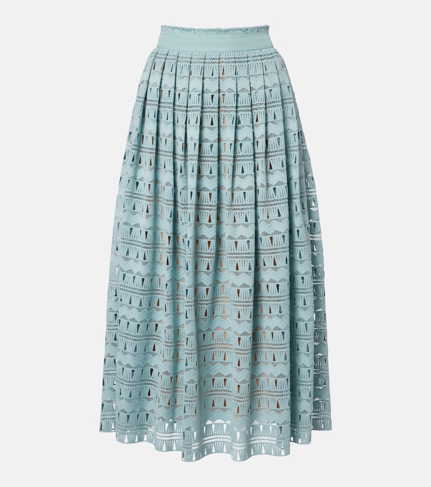 Knitted silk-blend maxi skirt