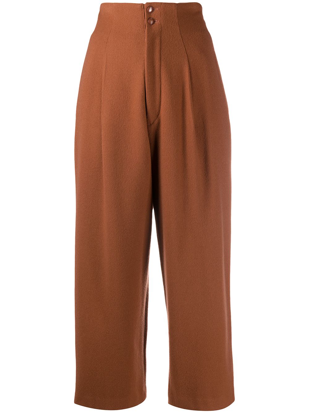 1980s high-rise cropped trousers - Brown