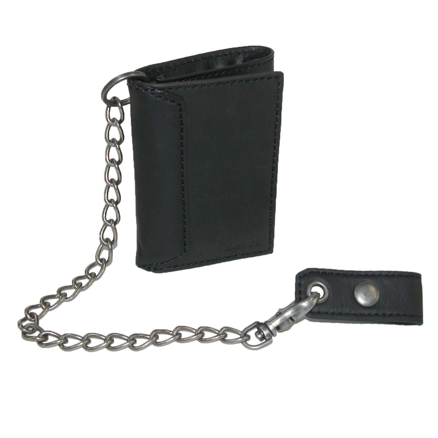 Levis Men's Leather Trifold Chain Wallet - Black one