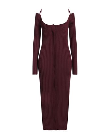 Philosophy Di Lorenzo Serafini Woman Midi dress Burgundy Size 6 Lyocell, Virgin Wool, Polyamide, Elastane