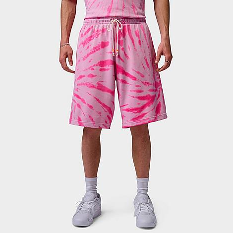 Men's Jordan Brooklyn Tie-Dye Festival Fleece Shorts in Iced Carmine/Pinksicle/Pale Ivory