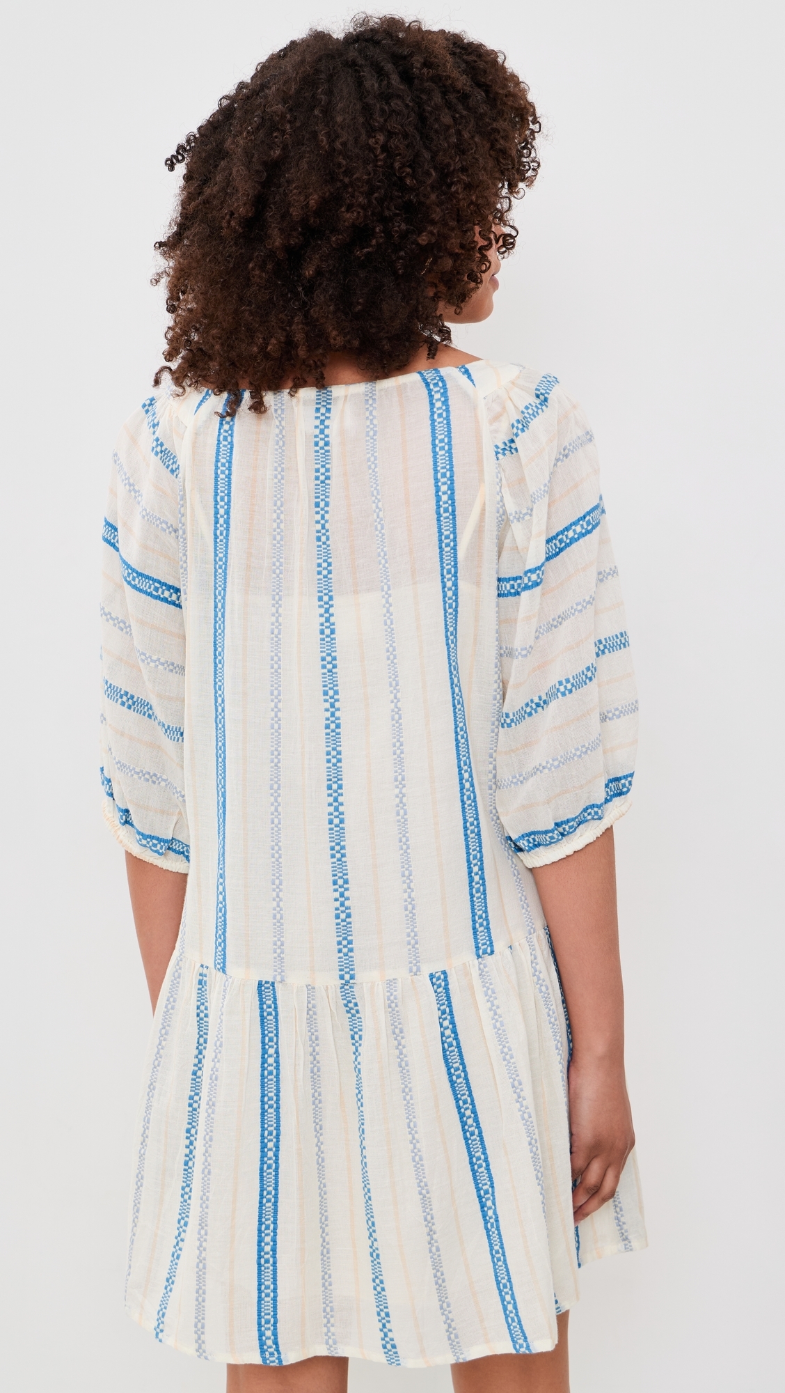 Selita Dress Cream/Blue