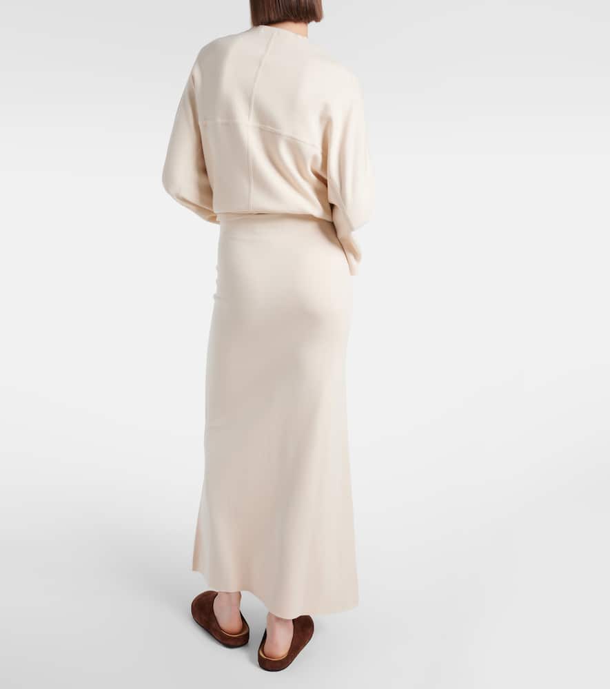 Robyn wool and cotton-blend maxi skirt