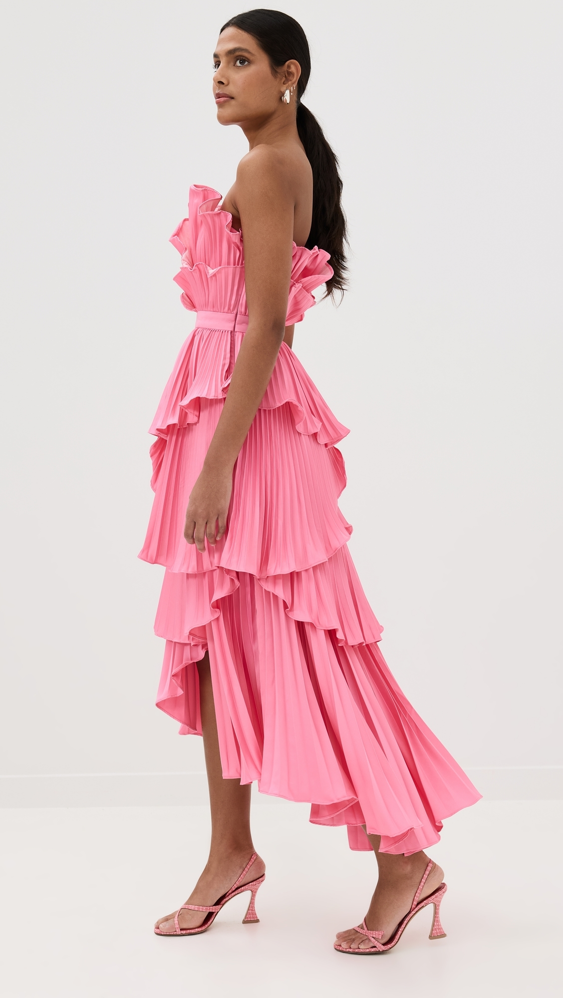 Judah Scallop Pleated Dress Calla Lily