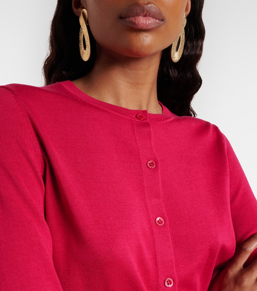 Cropped silk and cotton cardigan