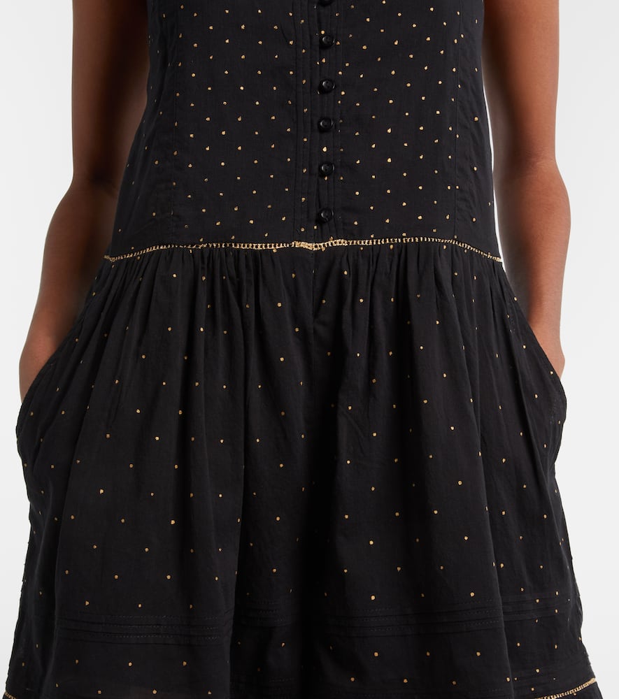 Vickie polka-dot cotton romper