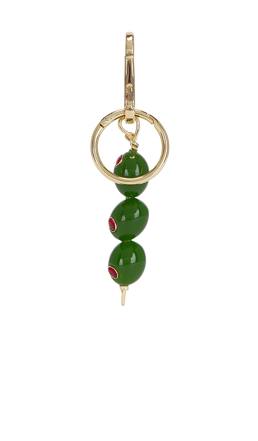 BaubleBar Briny Baby Olive Bag Charm in Green & Gold. a