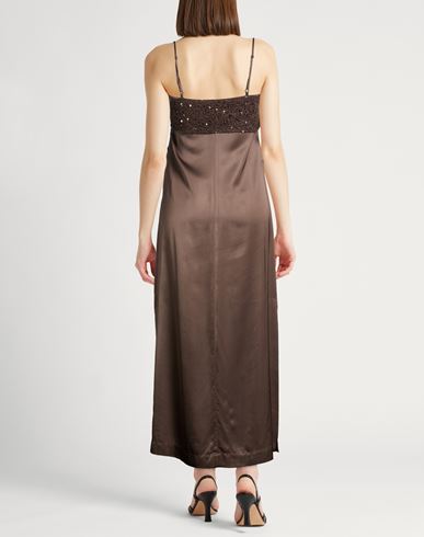 Woman Midi dress Dark brown Size 4 Viscose