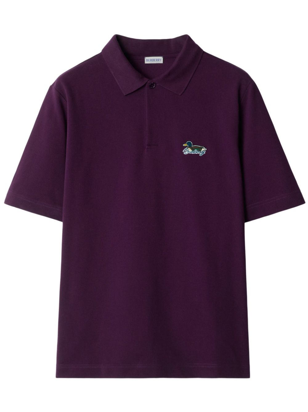 Logo-appliqué cotton polo t-shirt - Purple