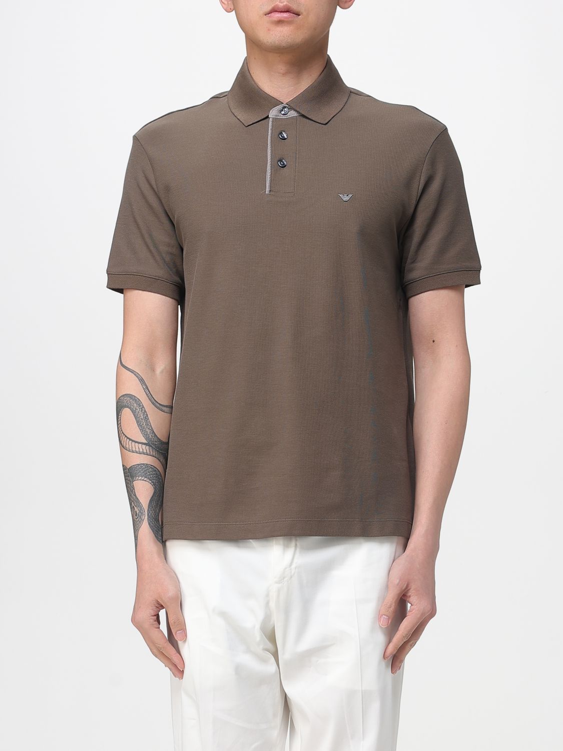 Polo Shirt Men color Brown