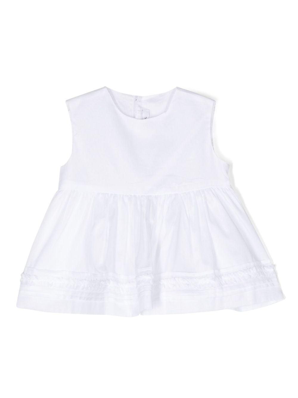 Cheesecloth logo-embroidered midi dress - White