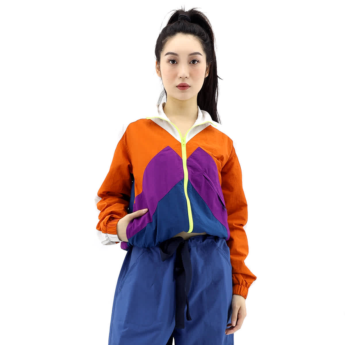 Ladies Colorblock Sport Tracksuit Nylon Jacket