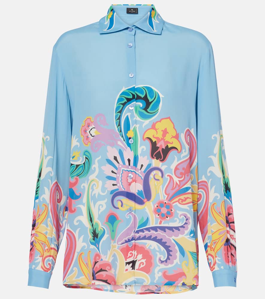 Printed satin shirt