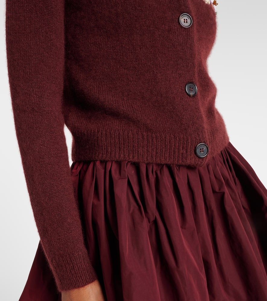 Beaded cashmere and cotton cardigan