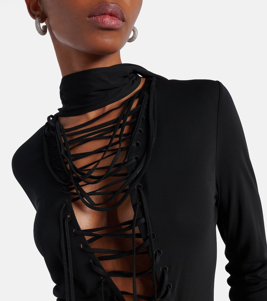 Cutout crêpe maxi dress