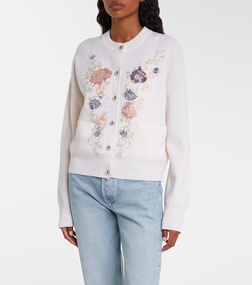 Sequined wool and cashmere cardigan
