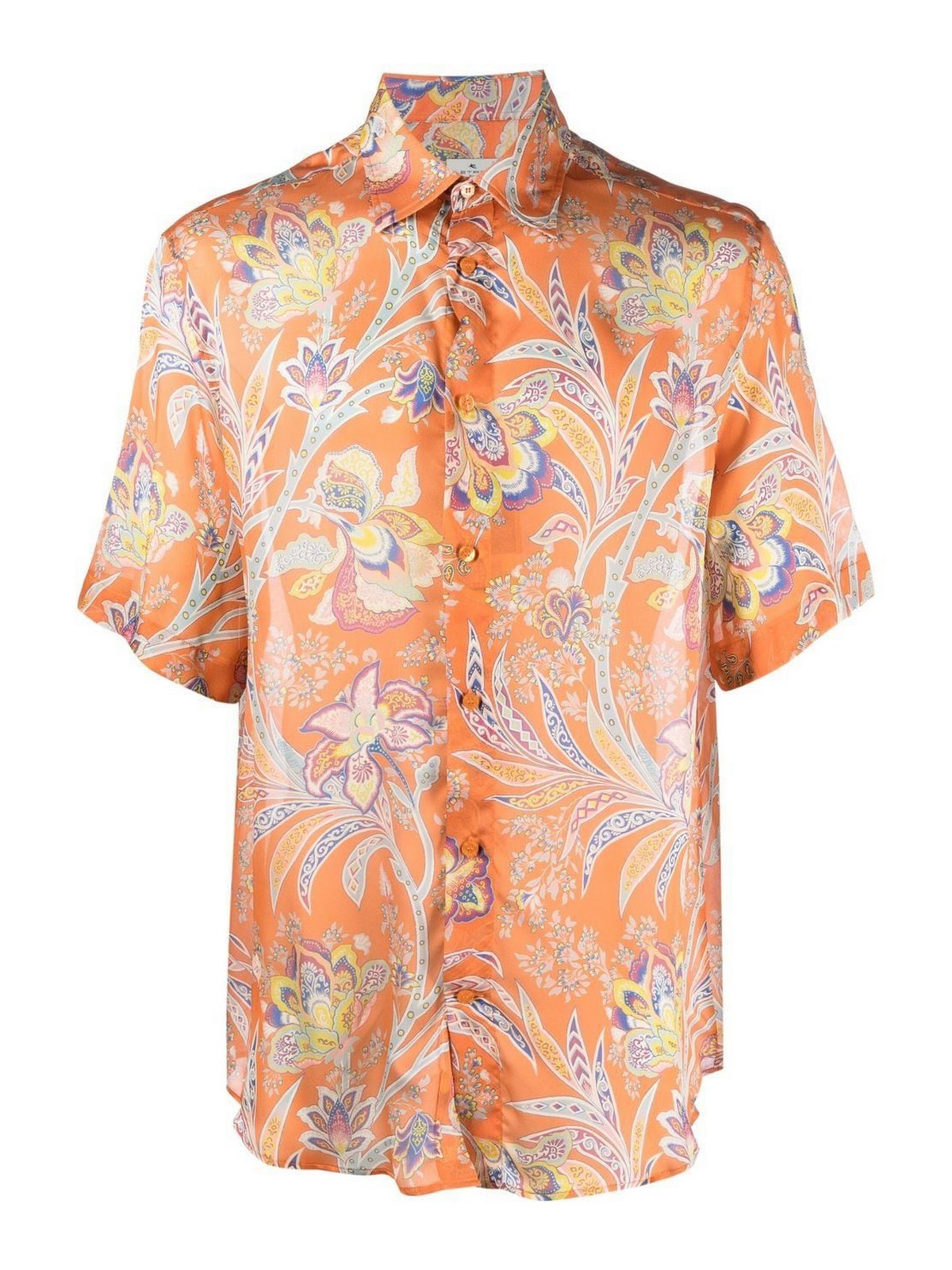 Paisley-print silk shirt