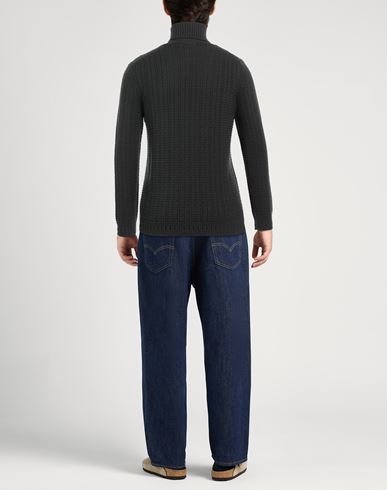 Alpha Studio Man Turtleneck Dark green Size 40 Wool