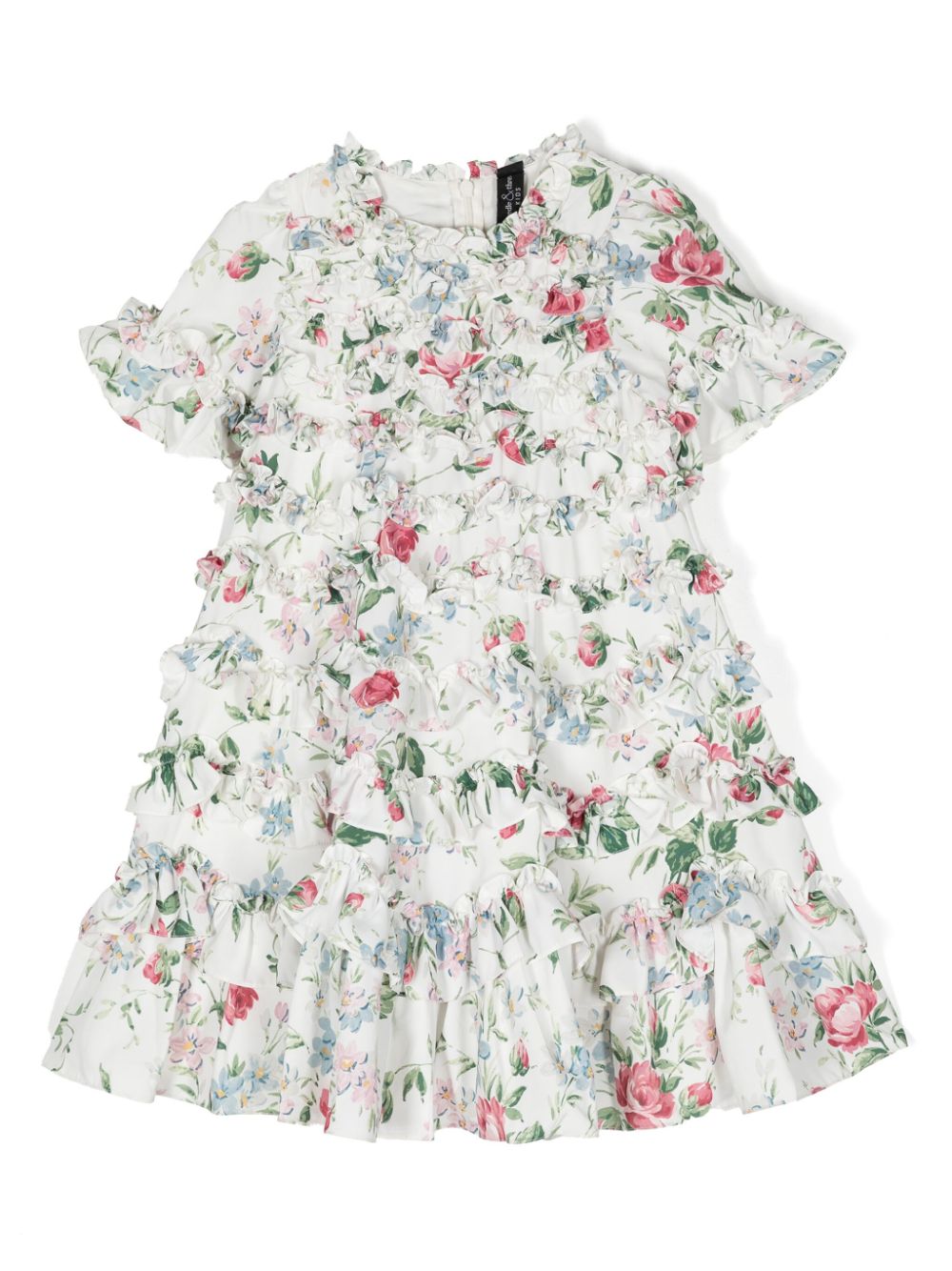 Floral Fantasy ruffled dress - White