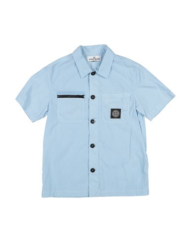 Kid Boy Shirt Sky blue Size 14 Cotton, Polyester