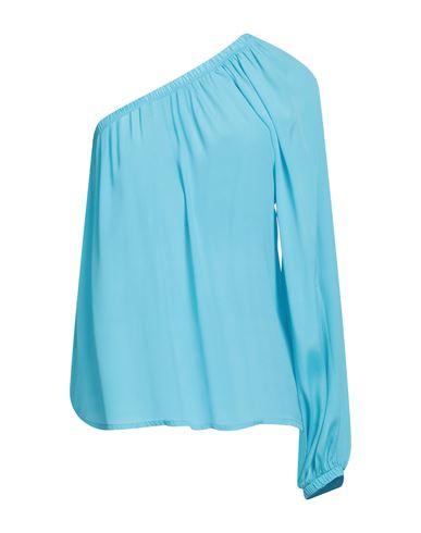 Même Road Woman Top Azure Size 2 Viscose, Silk