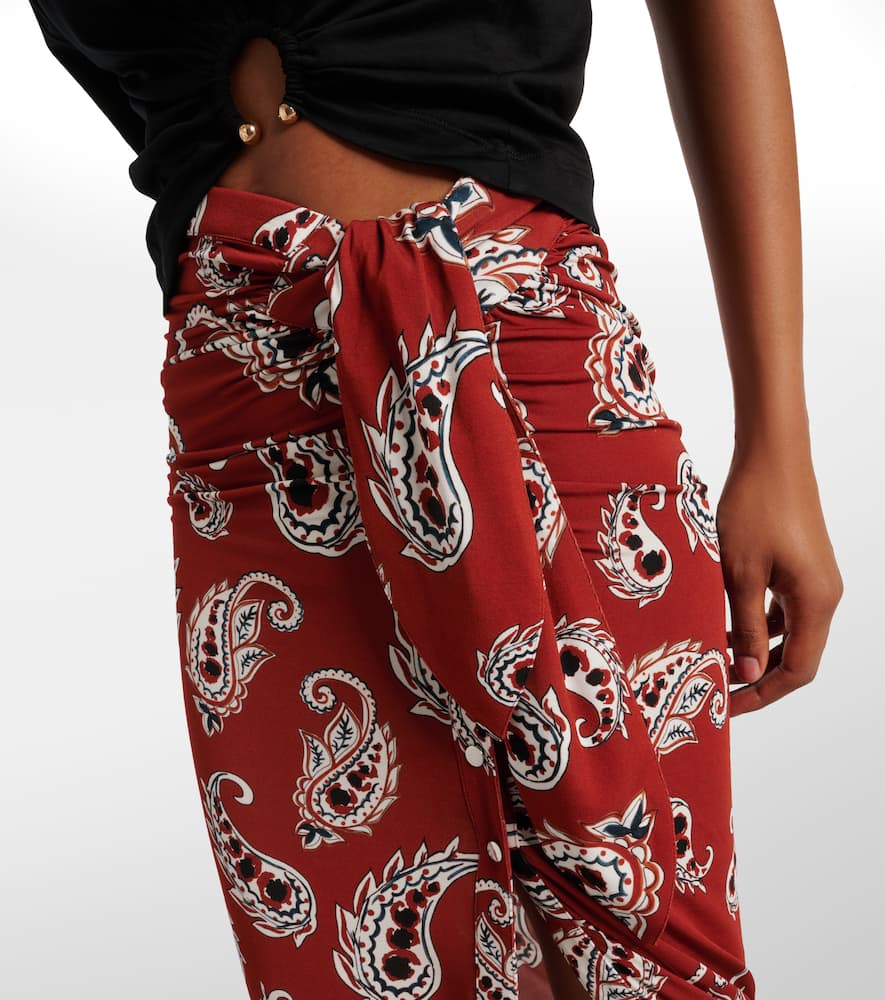 Paisley jersey maxi skirt