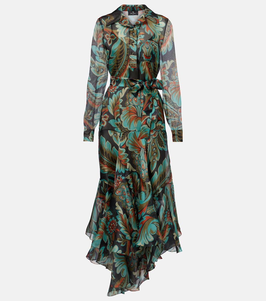 Paisley fringed silk gown