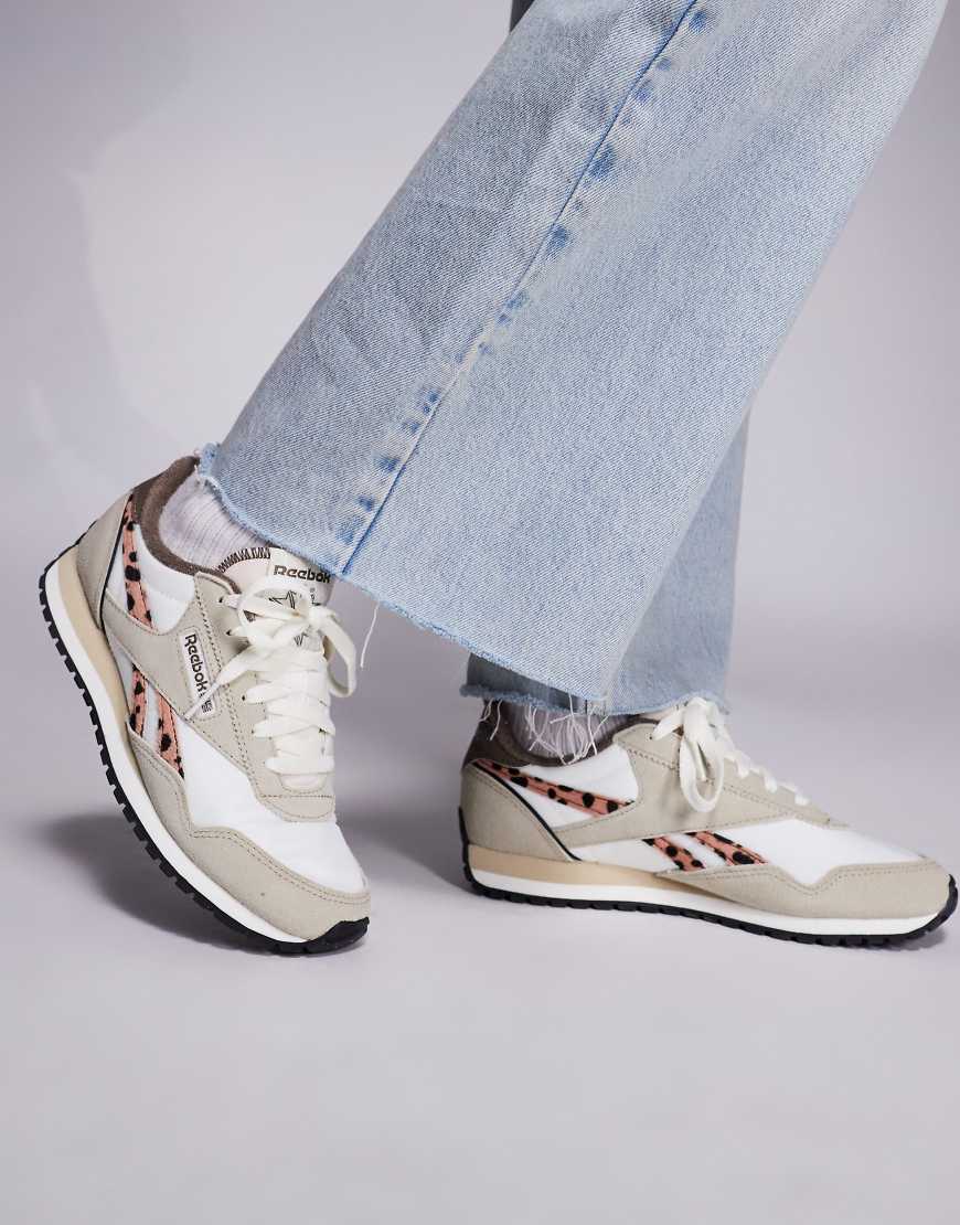 Classic AZ sneaker in beige and leopard print-Neutral
