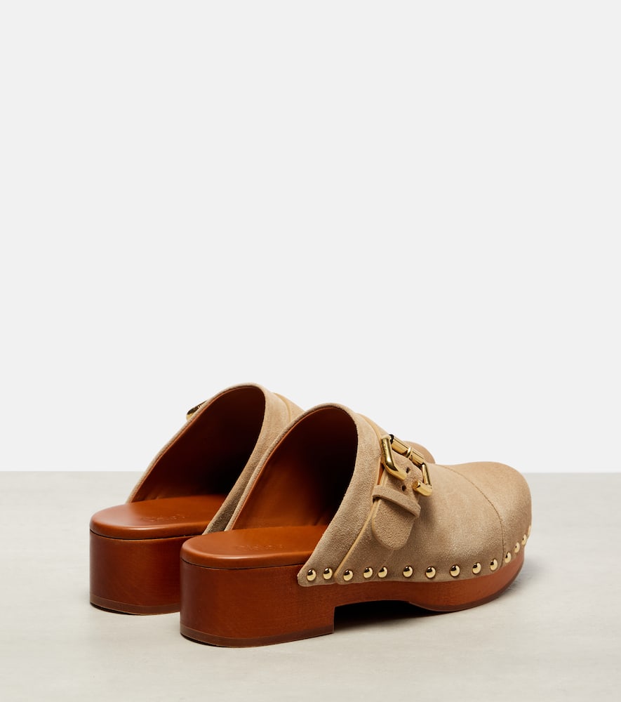 Chloé Jeannette 40 embellished suede clogs